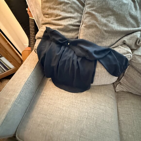 Agaci Agaci Black Blouse 3/4 sheer sleeve - M - Picture 3 of 5